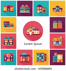 Building and store icons set