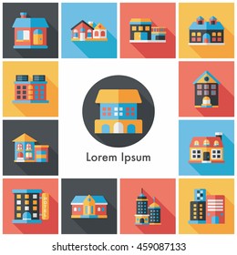 Building and store icons set