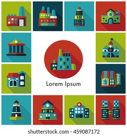 Building and store icons set