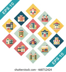 Building and store icons set