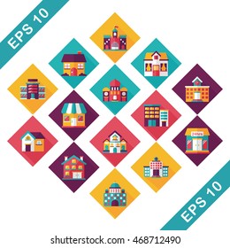 Building and store icons set