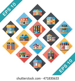 Building and store icons set