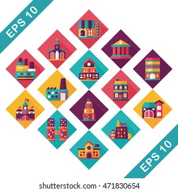 Building and store icons set