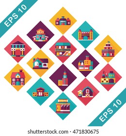 Building and store icons set