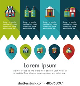 Building and store icons set