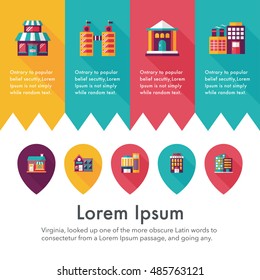 Building and store icons set
