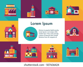 Building and store icons set