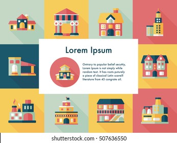 Building and store icons set