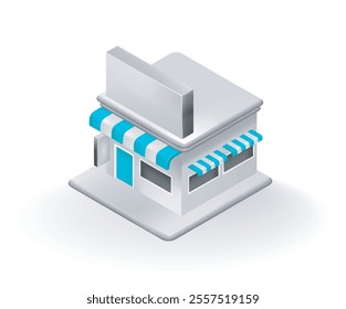 Building store of isometric style