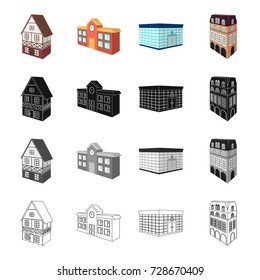 Building, store, library, and other web icon in cartoon style. Penthouse,material, palace, icons in set collection.