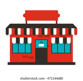 building store market isolated vector illustration design