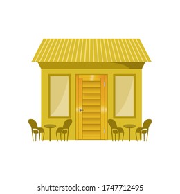 building store offline, market office shop vector illustration, concept retail sale flat design emblem isolated
