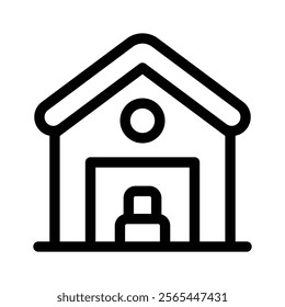 Building for storing goods, warehouse vector design