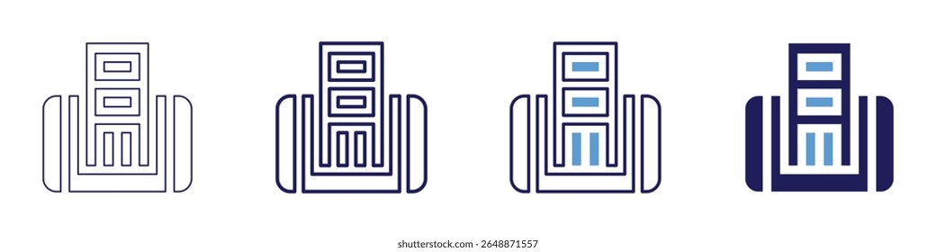 Building strategy icon in 4 different styles. Thin Line, Line, Bold Line, Duotone. Duotone style. Editable stroke.