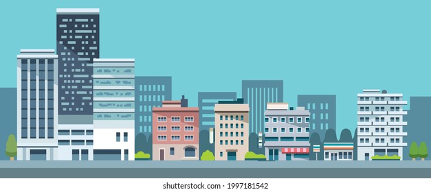 Building street background illustration material
