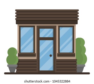 The building of a street cafe. A restaurant. The restaurant shop. Cafeteria. A cafe. Vector illustration.