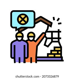 building strip outs color icon vector. building strip outs sign. isolated symbol illustration
