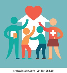 Building a stronger community: A group of diverse individuals coming together to support one another through community care initiatives