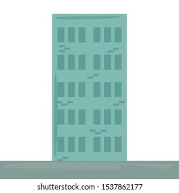 building structure exterior on white background vector illustration