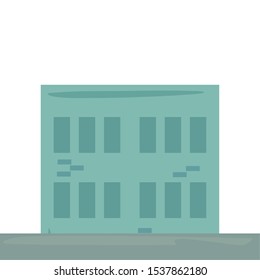 building structure exterior on white background vector illustration
