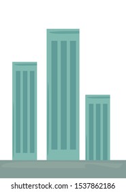 building structure exterior on white background vector illustration
