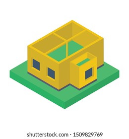 
Building structure icon in isometric design.
