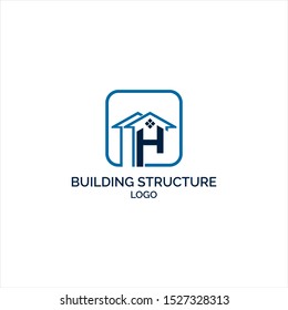 Building Structure logo design with letter H concept