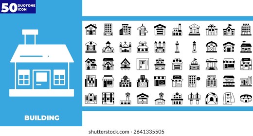 building style dualtone icons collection