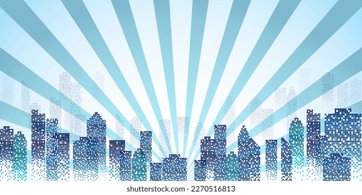 Building sun city light background