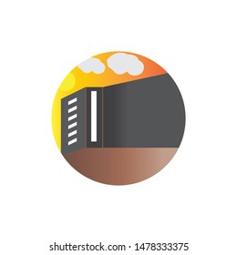 BUILDING SUNSET ILLUSTRATION VECTOR TEMPLATE