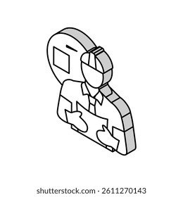 building superintendent repair worker isometric icon vector. building superintendent repair worker sign. isolated symbol illustration