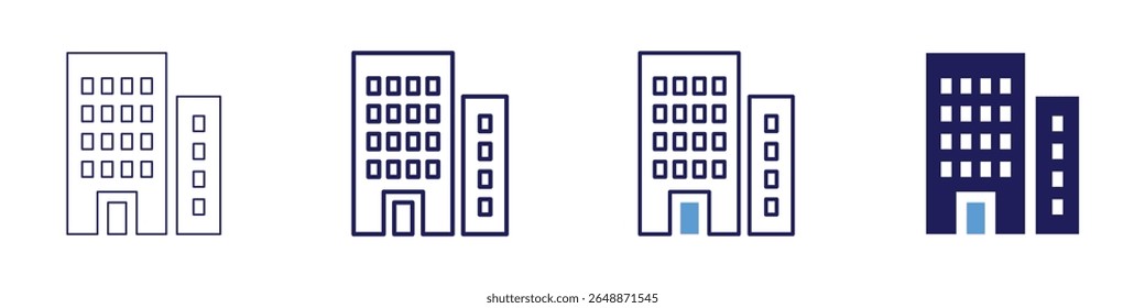 Building survey icon in 4 different styles. Thin Line, Line, Bold Line, Duotone. Duotone style. Editable stroke.