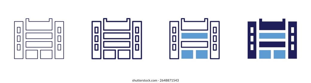 Building sustainability icon in 4 different styles. Thin Line, Line, Bold Line, Duotone. Duotone style. Editable stroke.