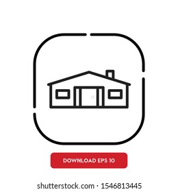 Building symbol, house outline vector icon