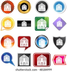 Building symbol isolated web icon on a background.