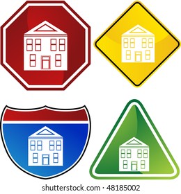 Building symbol isolated web icon on a background.