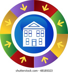 Building symbol isolated web icon on a background.