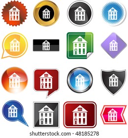 Building symbol isolated web icon on a background.