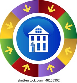 Building symbol isolated web icon on a background.