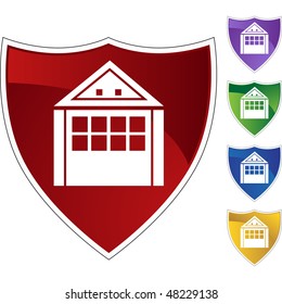 Building symbol isolated web icon on a background.