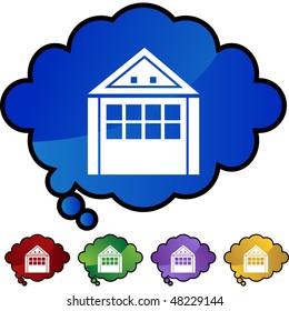 Building symbol isolated web icon on a background.