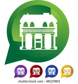 Building symbol isolated web icon on a background.