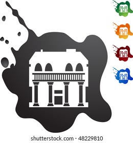 Building symbol isolated web icon on a background.