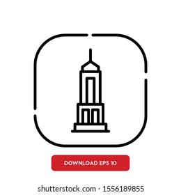 Building symbol, skyscraper outline vector icon