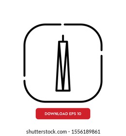 Building symbol, skyscraper outline vector icon
