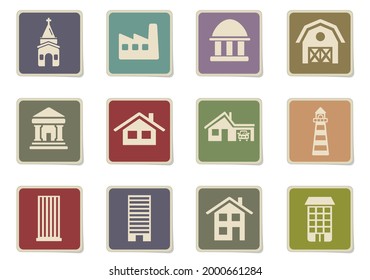 Building symbols icon set for your design. vector icons