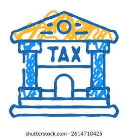 building tax doodle icon sketch vector. building tax sign. isolated symbol illustration