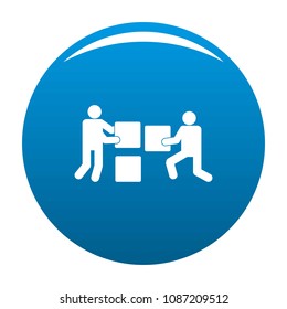 Building teamwork icon. Simple illustration of building teamwork vector icon for any design blue