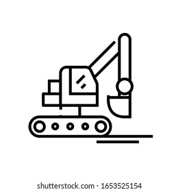 Building technic line icon, concept sign, outline vector illustration, linear symbol.