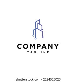 Building Techno Logo vector icon template